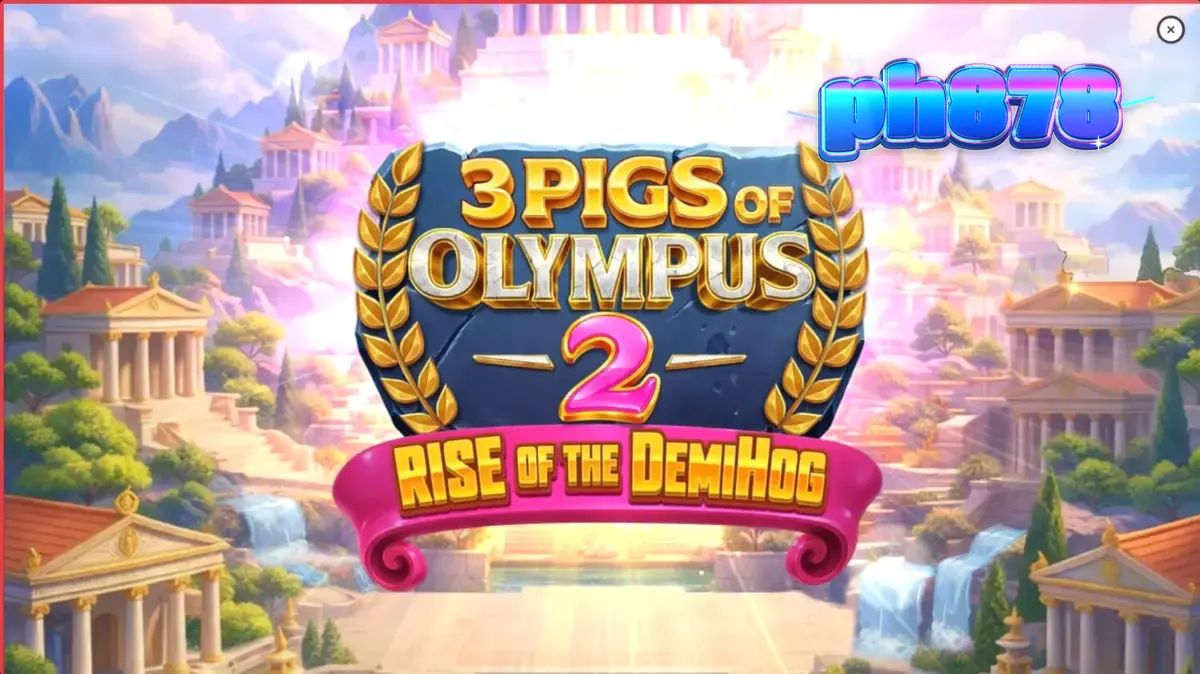 Ang makulay at epikong visual ng 3 Pigs of Olympus 2 Rise of the DemiHog slot